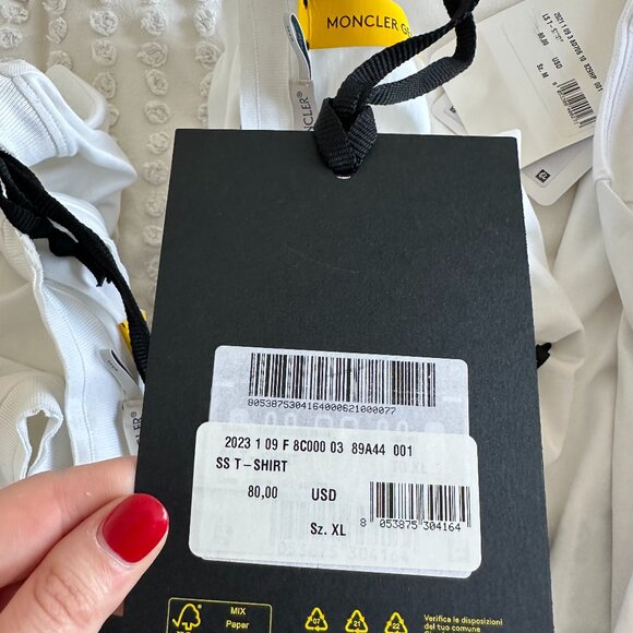 NWT Moncler X Alicia Keys T-Shirt Sz XL in White Unisex Cotton Motif Printed - Picture 5 of 10